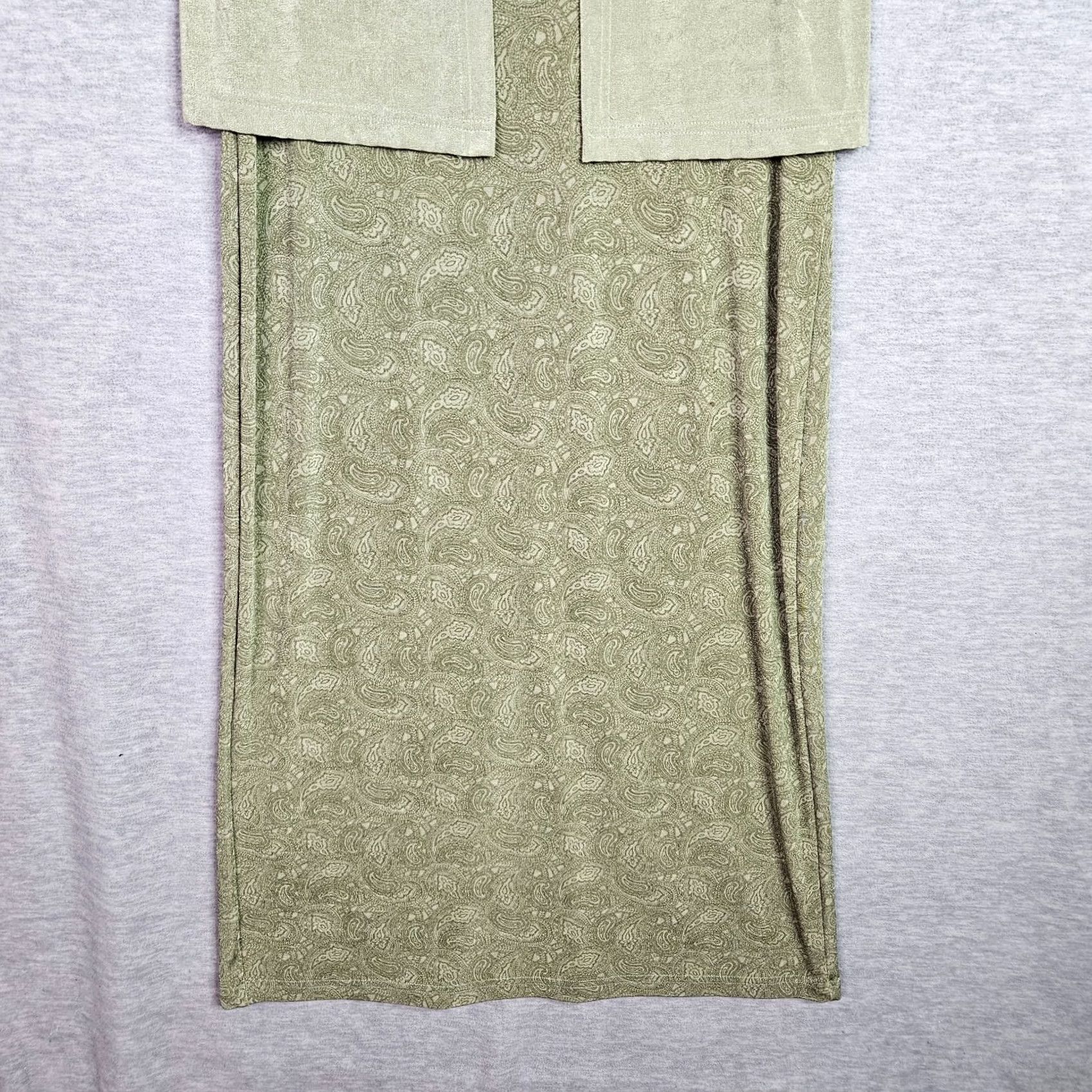 Vintage VINTAGE Lira Green Floral Dress 2 Piece Set Cover Up Women M Size All Season Lightweight Pockets A-Line Shirt? Size M / US 6-8 / IT 42-44 - 4 Thumbnail