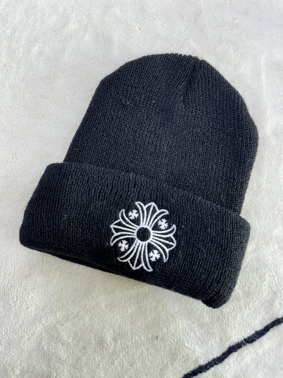 Pre-owned Chrome Hearts Wool Plus Beanie In Black