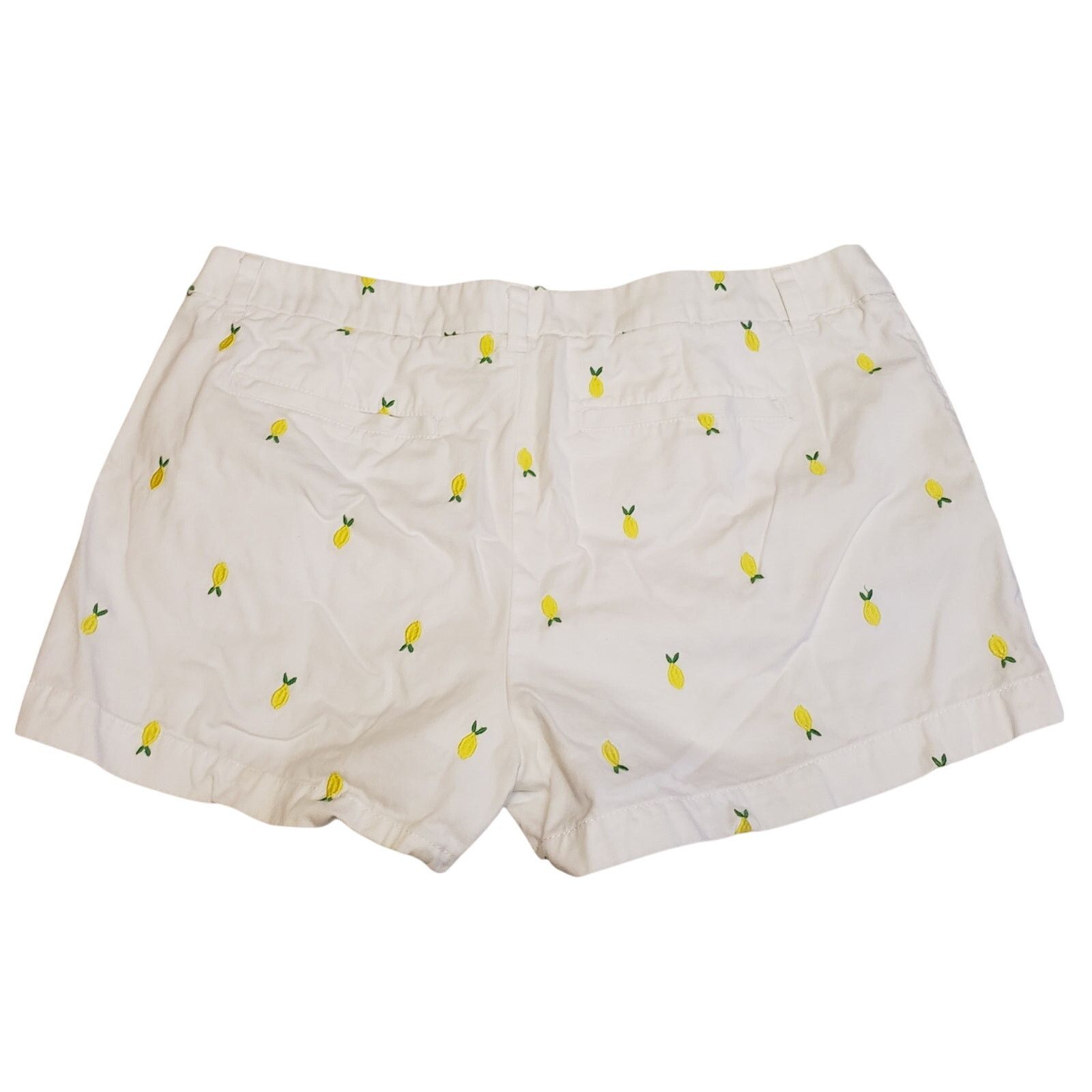 Merona Merona Shorts Womens 10 White Yellow Lemon Print Hot Pants Size US 35 - 2 Thumbnail