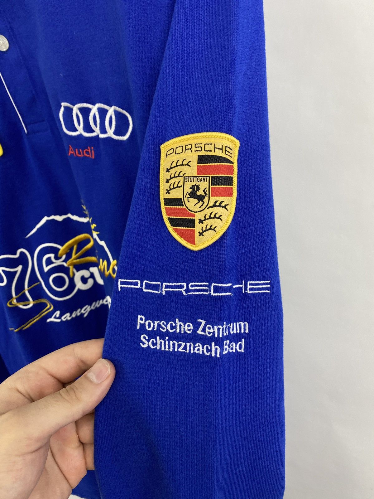 Audi Porsche Audi Racing 76 Curves Arusa Classic Car Long Sleeve Size US L / EU 52-54 / 3 - 4 Thumbnail