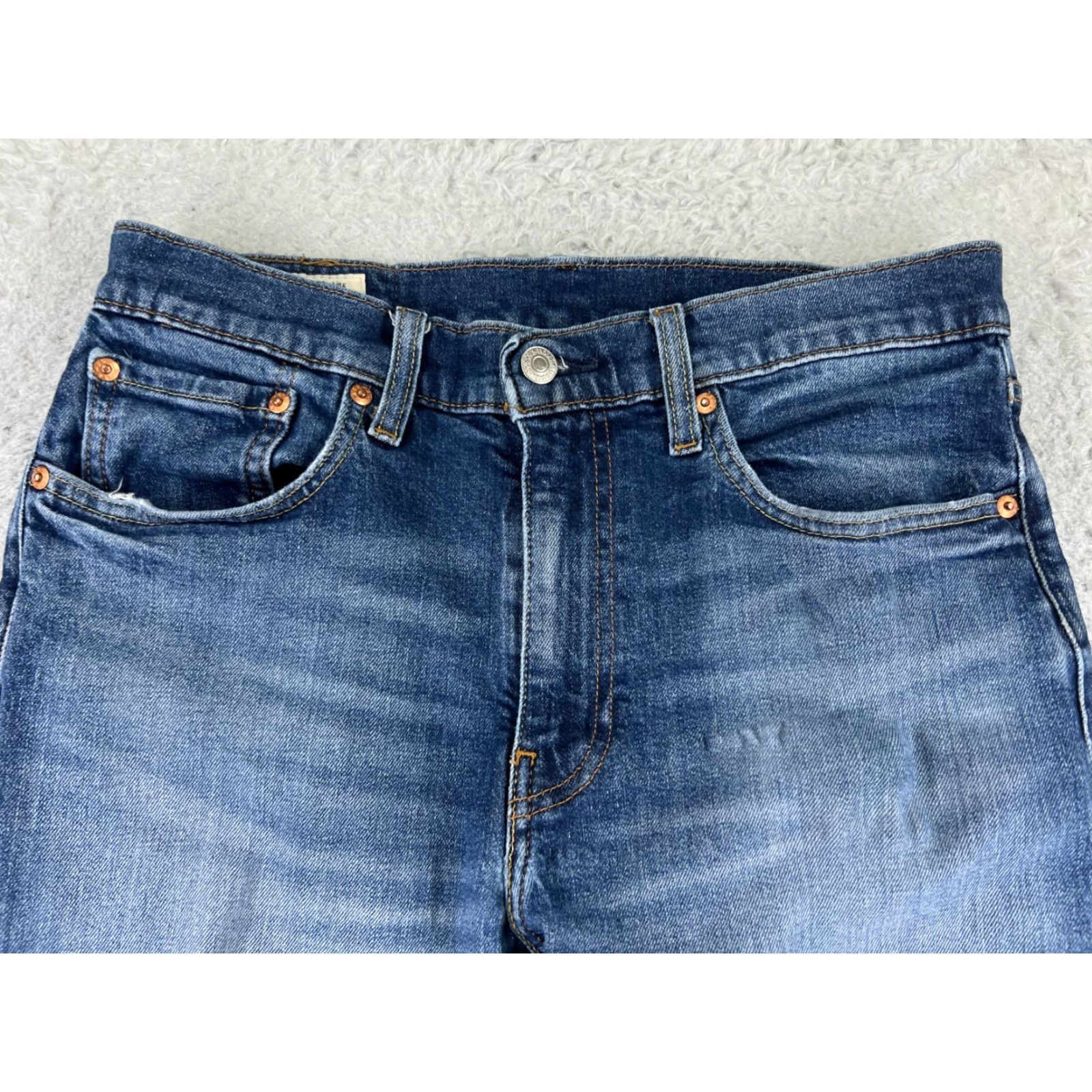 Levi's Levi's 512 Jeans Denim Blue 32x29 Regular Slim Distressed Cotton 5-Pocket Men Jeans Vintage? No Size US 32 / EU 48 - 4 Thumbnail