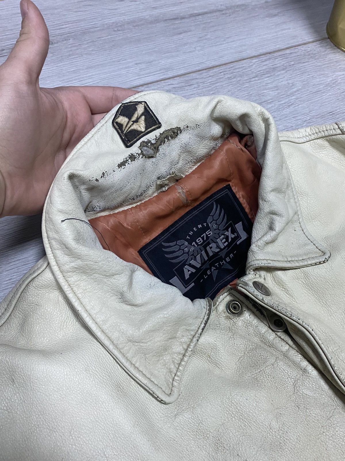 Avirex Avirex vintage Leather Jacket distressed New York big logo Size US XXL / EU 58 / 5 - 6 Thumbnail