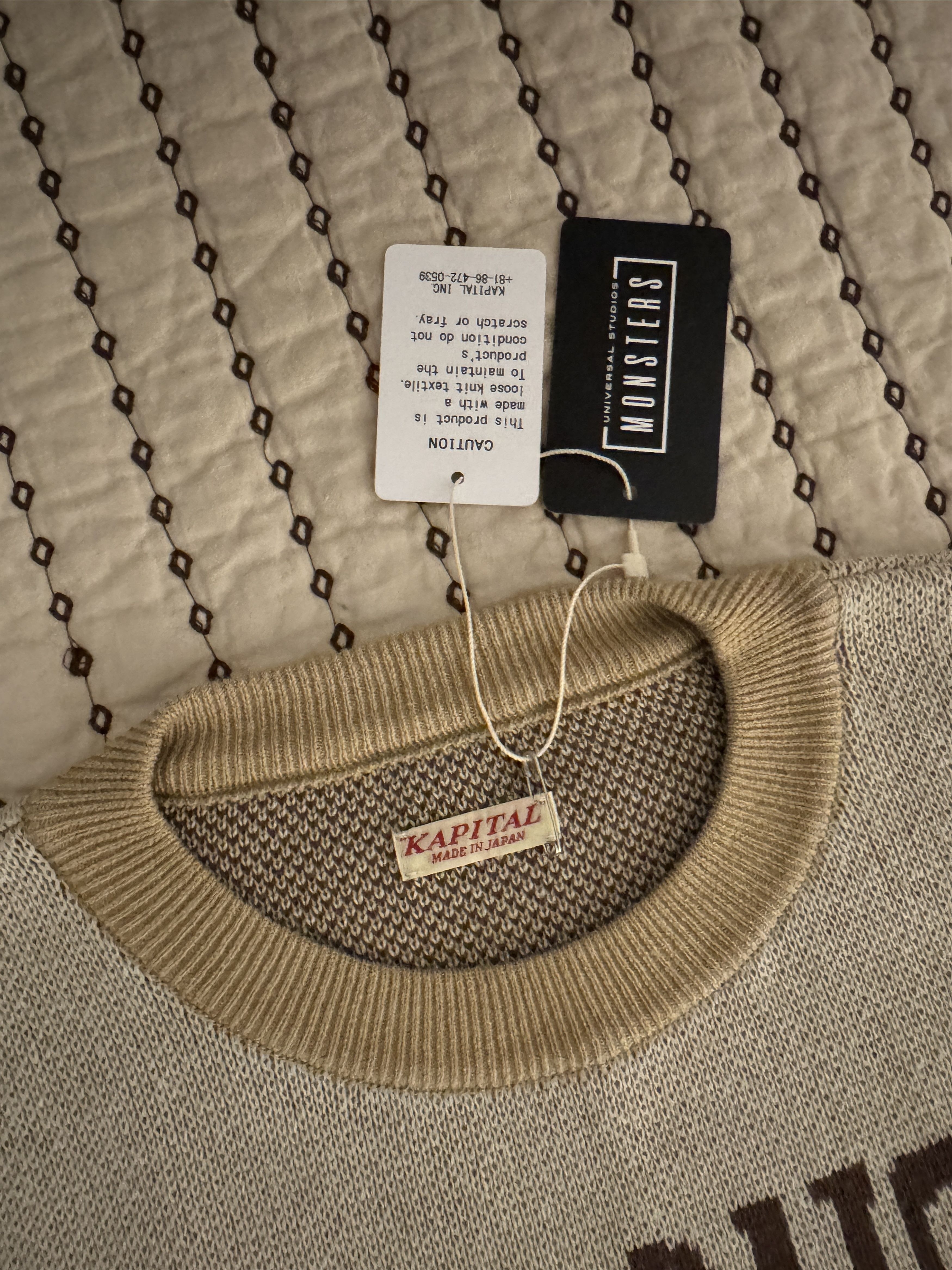 Kapital KAPITAL MONSTERS 8G JACQUARD KNIT SHORT SLEEVE SWEATER SZ 3 Size US L / EU 52-54 / 3 - 4 Thumbnail