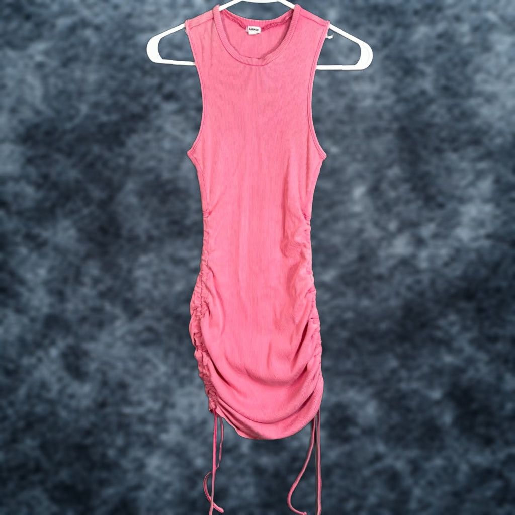 Garage Garage Dress Adult XS Pink Sleeveless Ruched Mini 100% Cotton Womens Size XS / US 0-2 / IT 36-38 - 1 Thumbnail