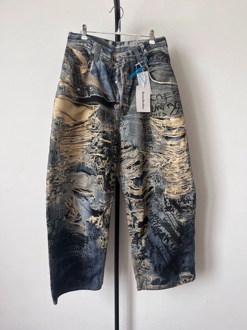 Acne Studios Acne Studios Loose straight-leg jeans with printed pattern Size US 30 / EU 46 - 1 Thumbnail