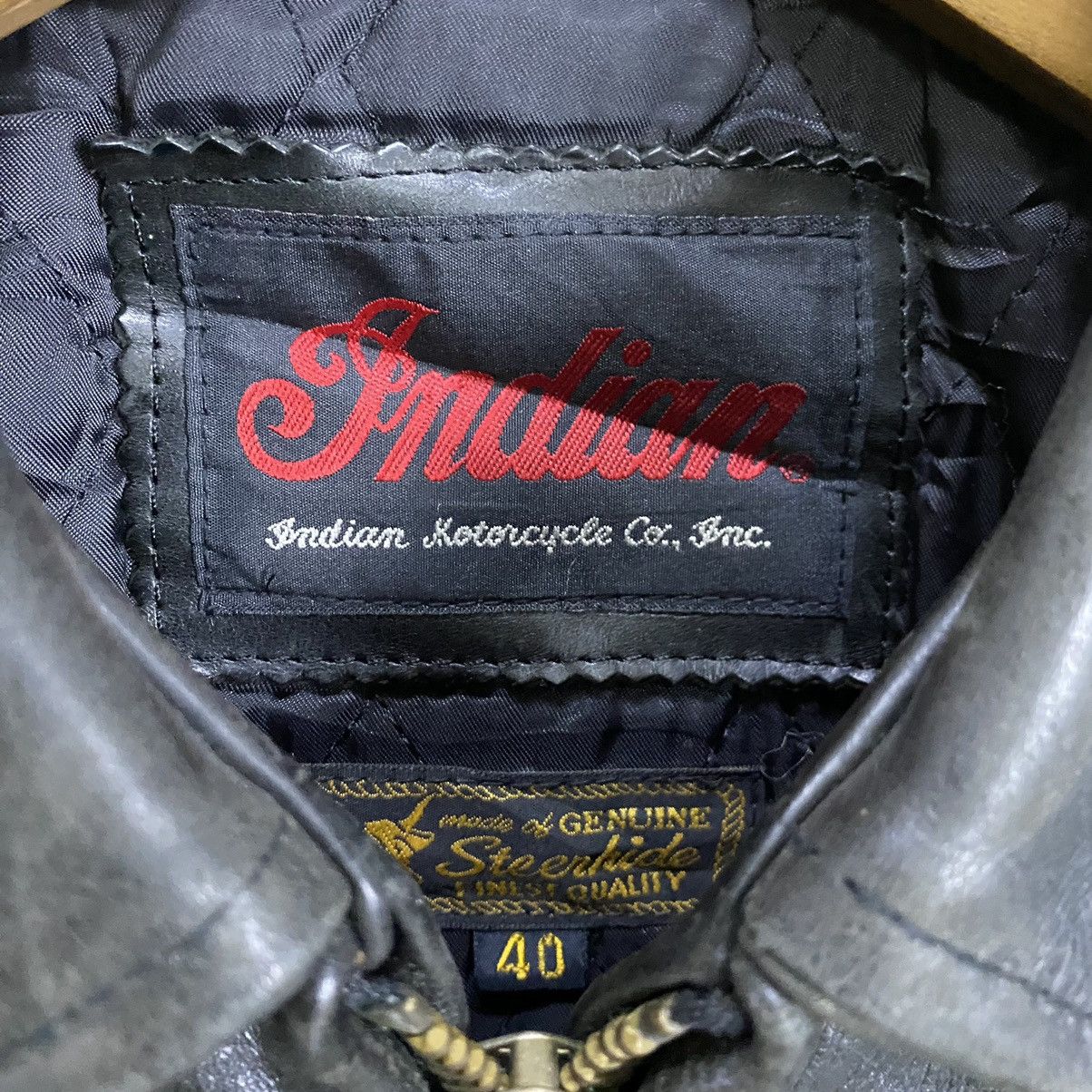 Genuine Leather Vintage Patina Indian Motocycle Inc leather jacket Size US M / EU 48-50 / 2 - 15 Thumbnail