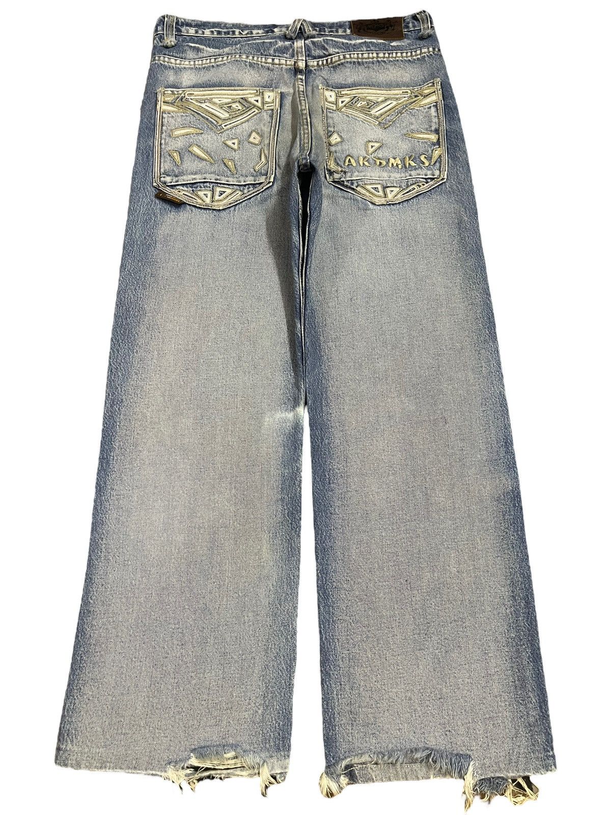 Akademiks Vintage Japanese Akademiks Blue Wash Distress Baggy Jeans Size US 35 - 2 Thumbnail