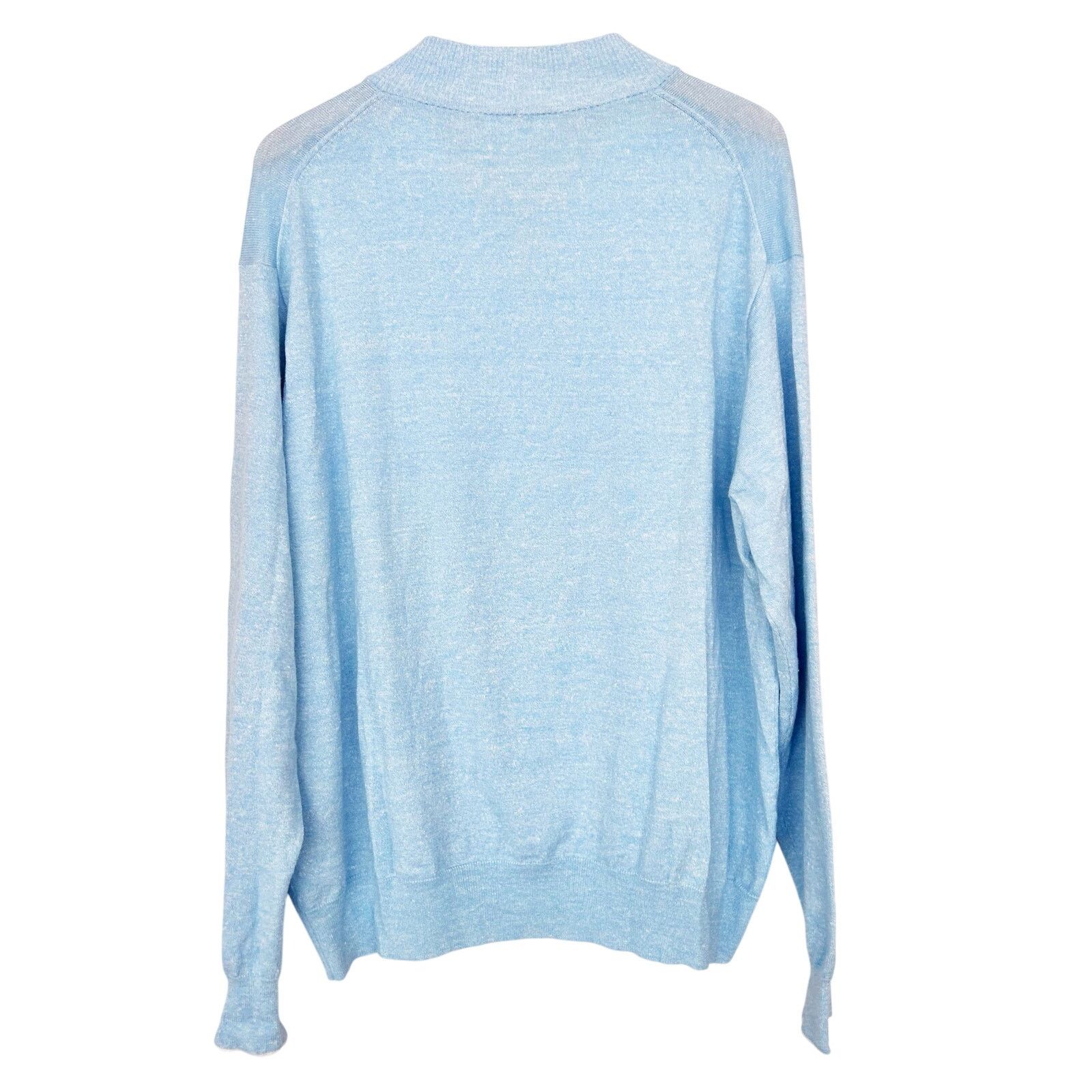 Peter Millar Peter Millar Crown Cool Blue Merino Wool Linen Sweater XXL Size US XXL / EU 58 / 5 - 6 Thumbnail