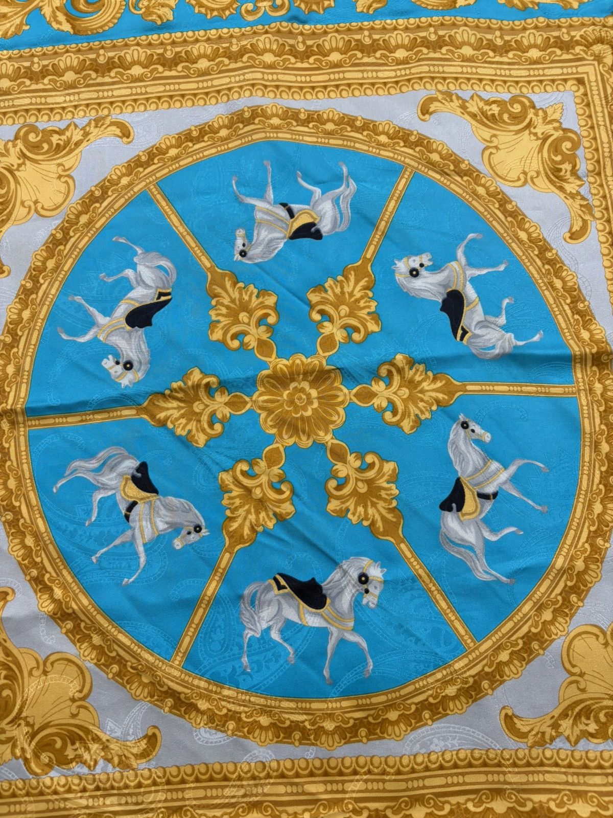 Vintage Vintage Renato Balestra Silk Scarf Baroque Horse Print Size ONE SIZE - 5 Thumbnail