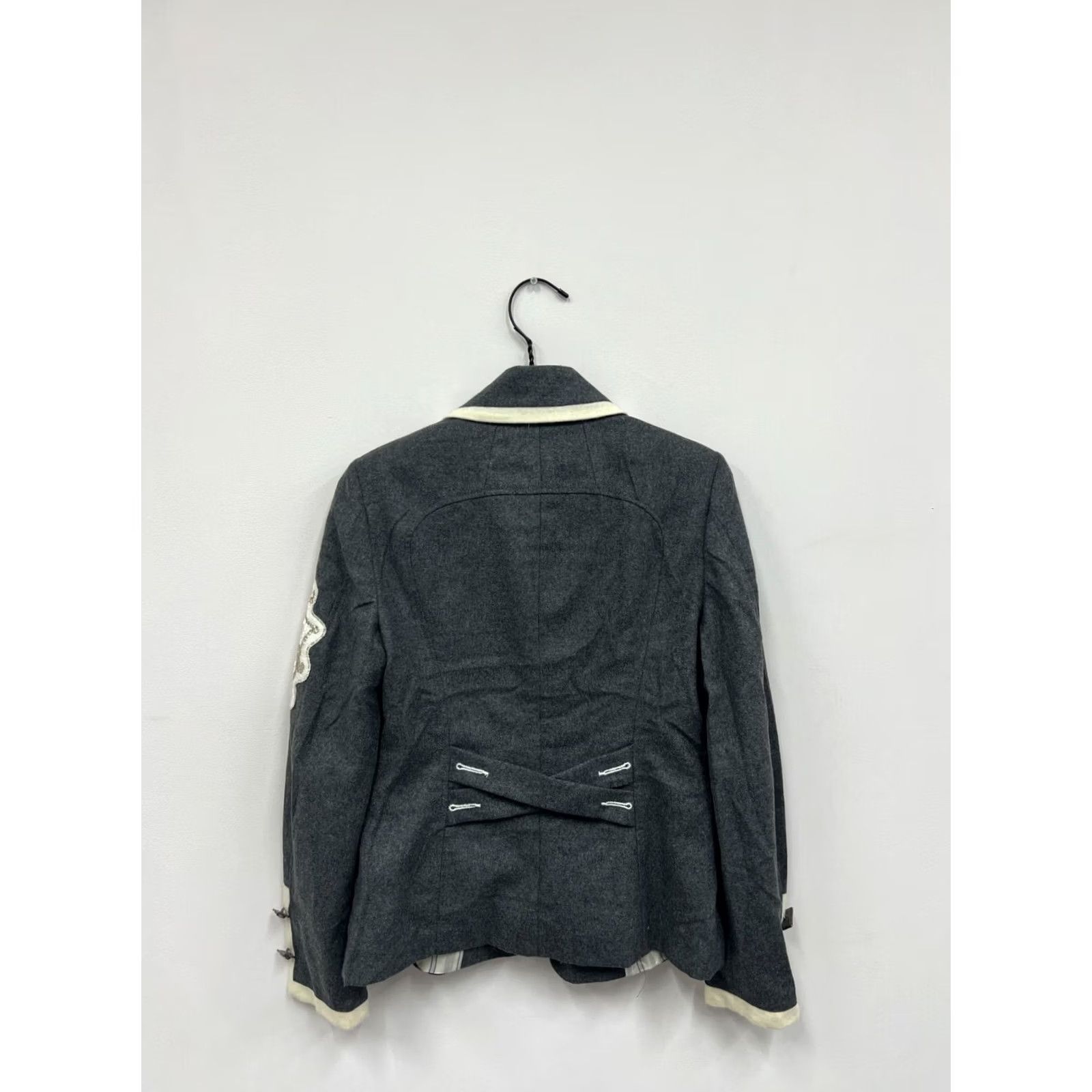 Vintage Elisa Cavaletti Blazer Shirt Wool Cashmere Blend Gray S Women Bondsmen Style Blazer 60s Mens Womens Size S / US 4 / IT 40 - 3 Thumbnail