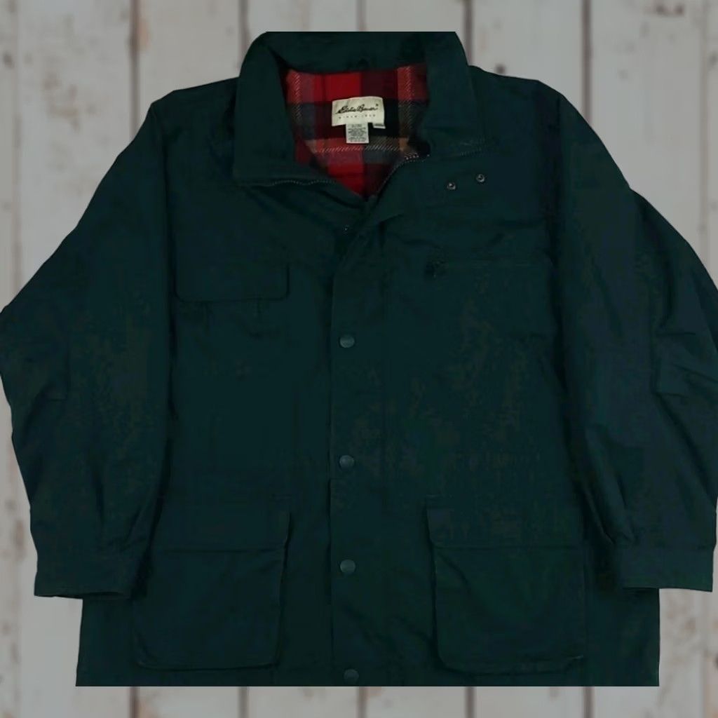 Eddie Bauer VINTAGE Eddie Bauer Wool Lined Parka Field Jacket 90s Plaid Green 2XL Mens Jacket Size US XXL / EU 58 / 5 - 1 Thumbnail