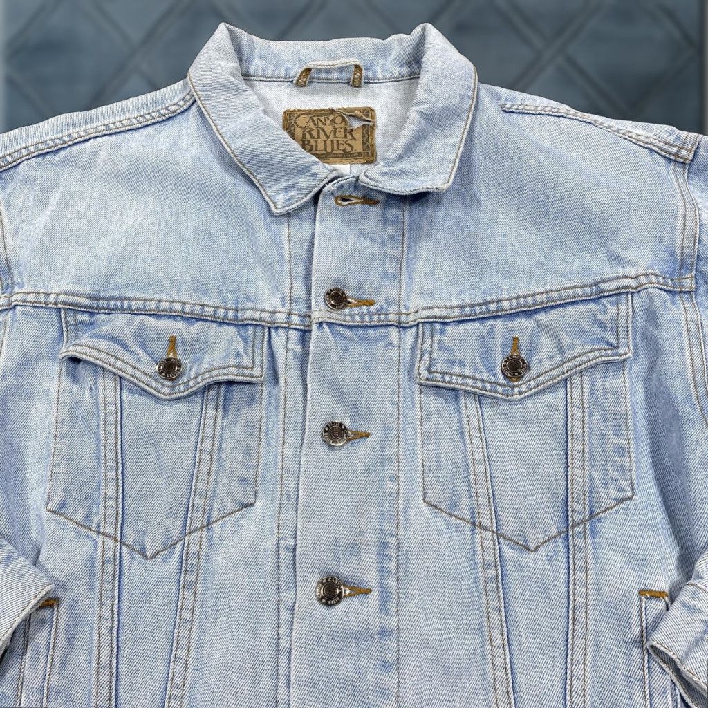 Vintage Canyon River Blues Jacket Mens M Blue Denim Button Front Classic Trucker Jacket Size US M / EU 48-50 / 2 - 1 Thumbnail