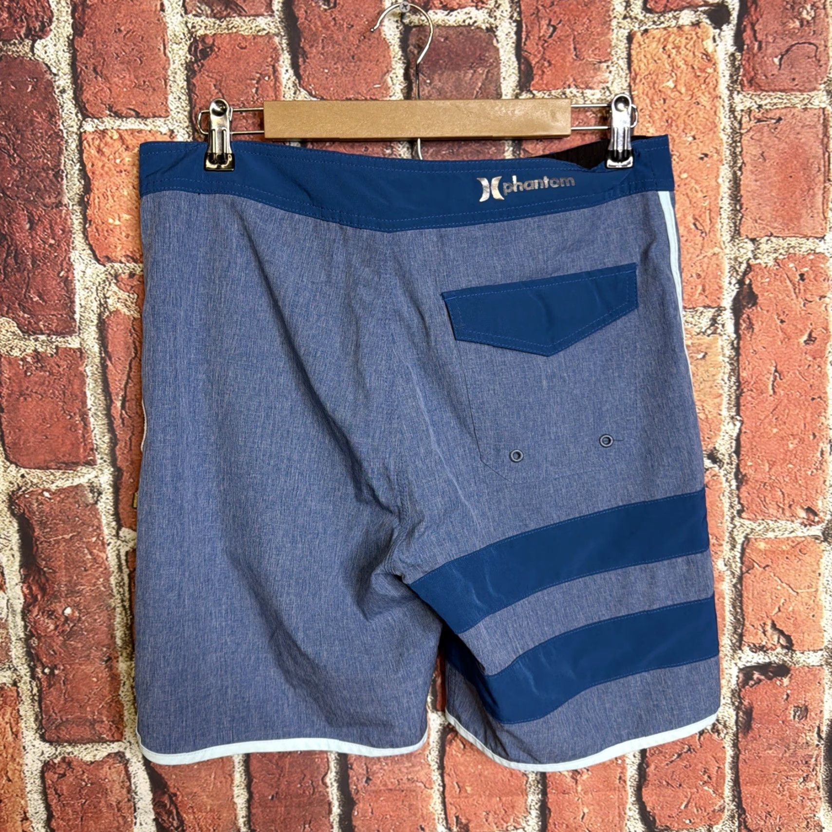 Hurley Hurley Board Shorts Mens 30 Blue Striped Stretch Beach Outdoors Size US 30 / EU 46 - 2 Thumbnail