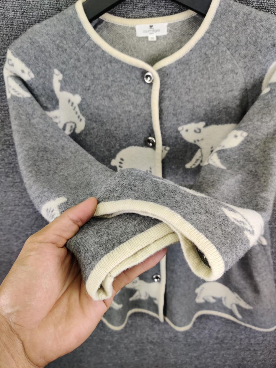 Courreges Courreges Paris Polar Bear Mohair Cardigan Button Ups Size US L / EU 52-54 / 3 - 12 Thumbnail