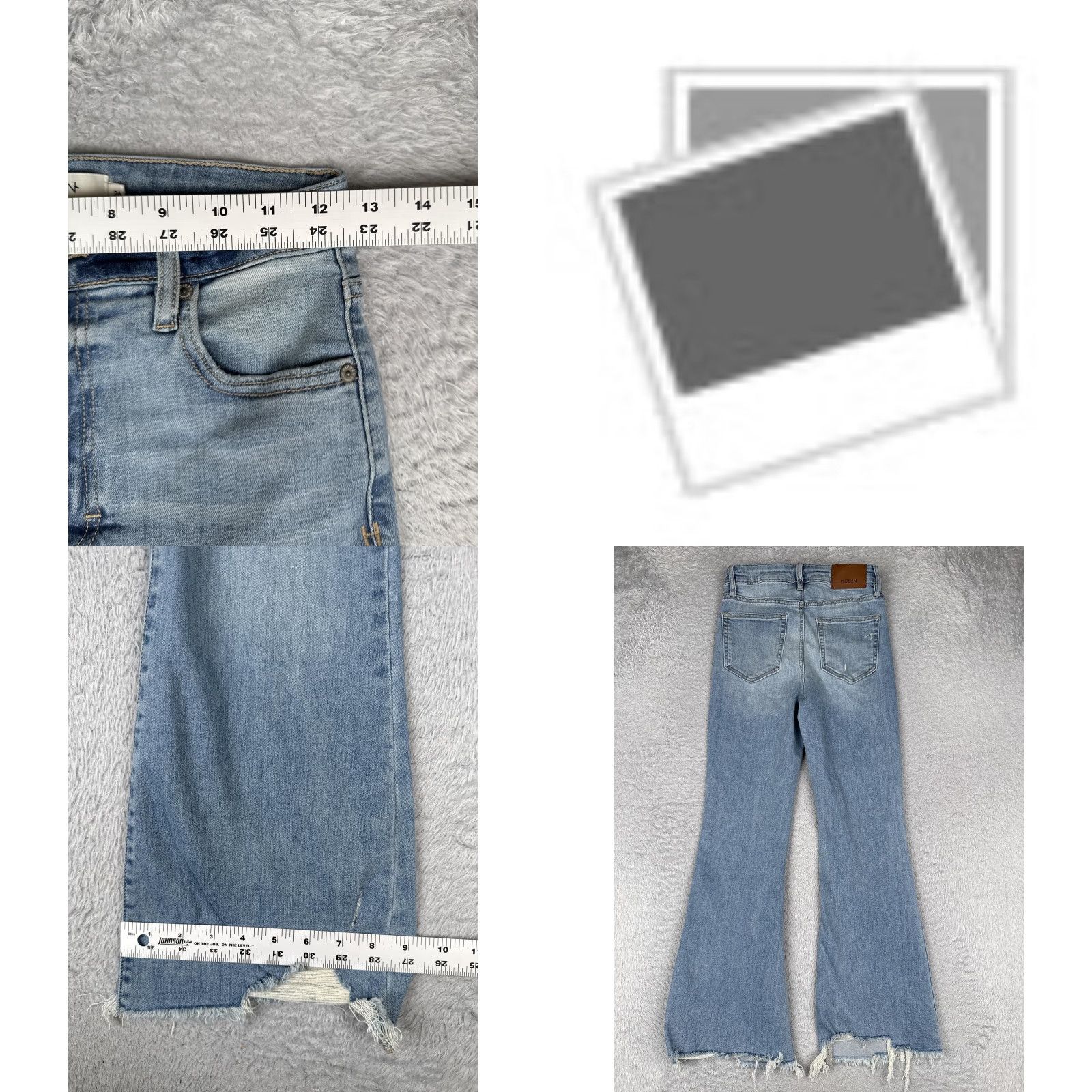 Vintage Hidden Jeans Womens 26 Blue Light Wash High Rise Flared 5-Pocket Distressed Stretch Denim 28in Inseam 90s Grunge City Vintage No Size 26" / US 2 / IT 38 - 9 Thumbnail