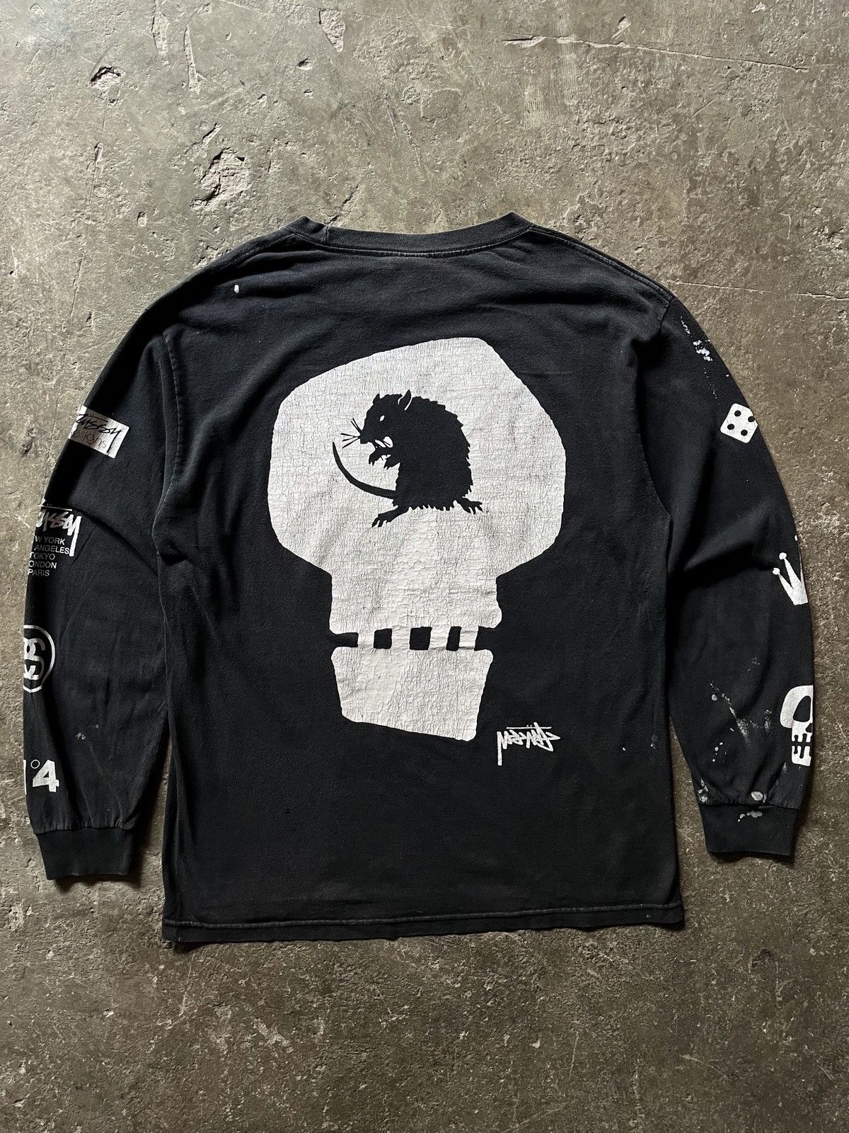 Stussy Stussy painted Worldwide tribe long sleeve tee Size US L / EU 52-54 / 3 - 6 Thumbnail