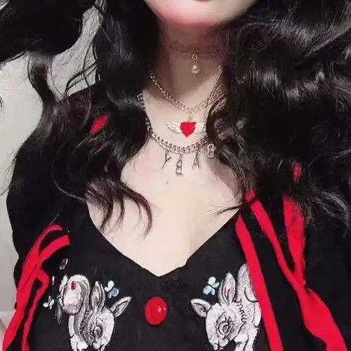 Japanese Brand Unisex Red Angel Heart Wings Curb Chain Choker Necklace Size ONE SIZE - 2 Thumbnail