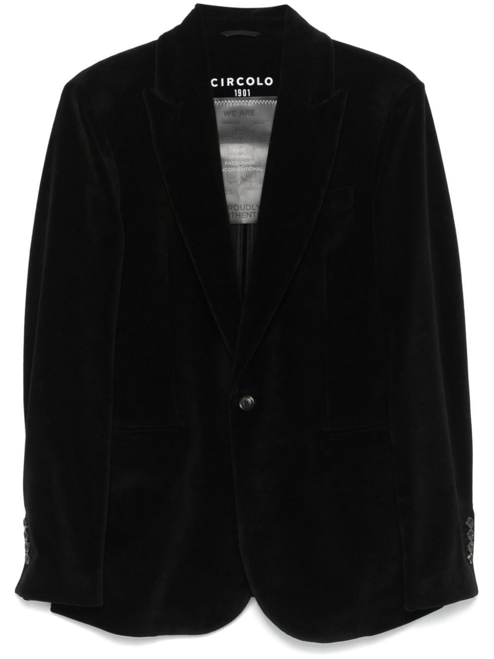 Circolo 1901 VELVET SINGLE-BREASTED JACKET Size US S / EU 44-46 / 1 - 1 Thumbnail