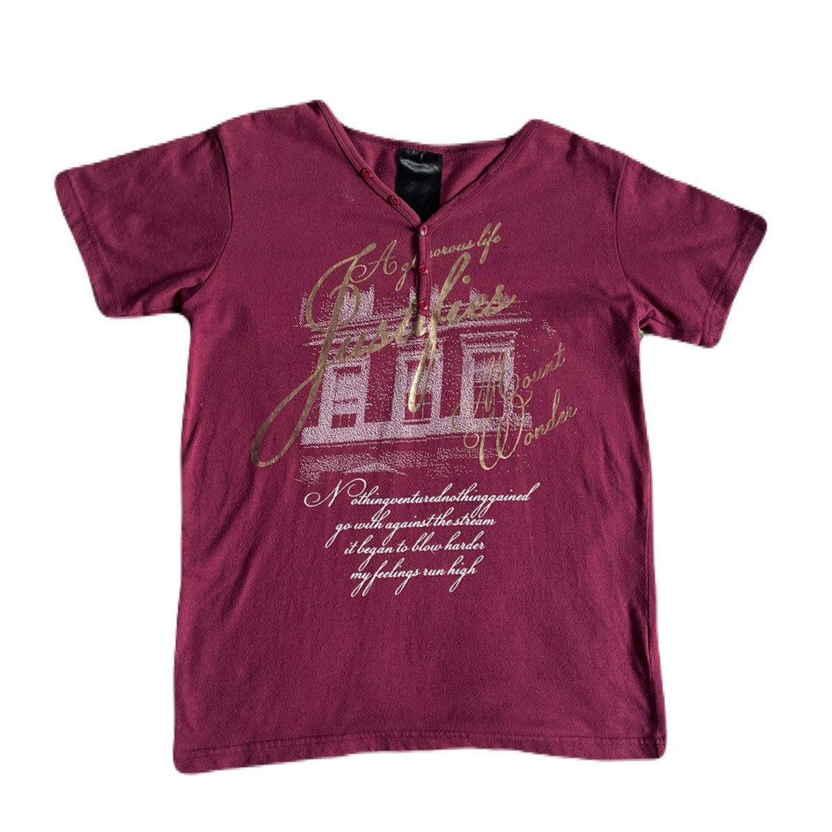 If Six Was Nine 2000s Japanese archive Vkei Glitter Poem V-Neck T-Shirts Y2K Size US S / EU 44-46 / 1 - 2 Thumbnail