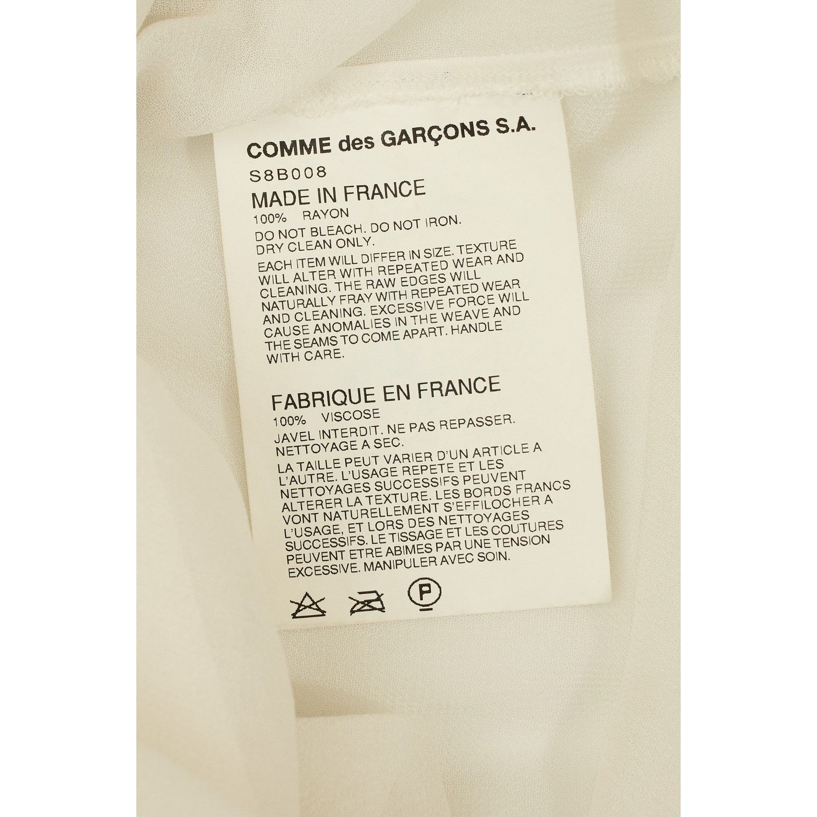 Comme des Garcons White Ruffle Top Size S / US 4 / IT 40 - 5 Thumbnail