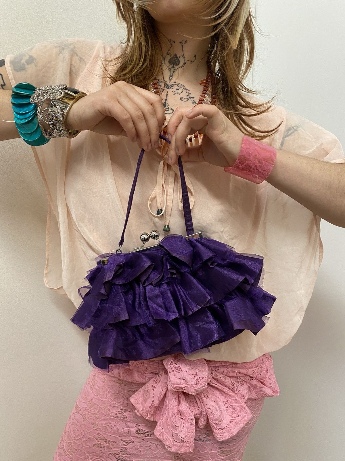 Vintage Cute petite purple handbag Size ONE SIZE - 1 Thumbnail
