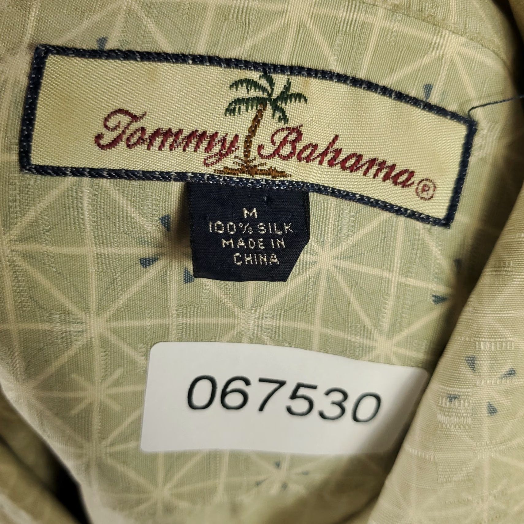Tommy Bahama Tommy Bahama Shirt Mens Medium Beige/Green Silk Hawaiian Button Up Short Sleeve Shirt Mens Regular Beige Silk Hawaiian Button-Up Shirt Size US M / EU 48-50 / 2 - 6 Thumbnail