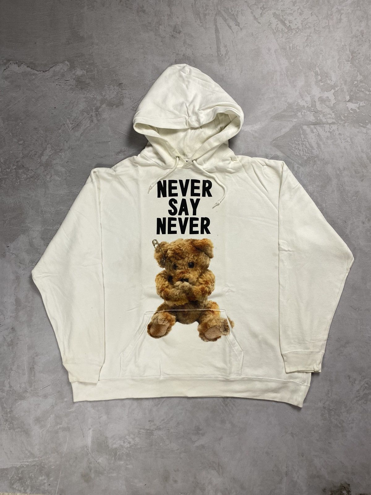 image of 20471120 x Beauty Beast Milkboy Never Say Never Hoodie in White, Men's (Size XL)