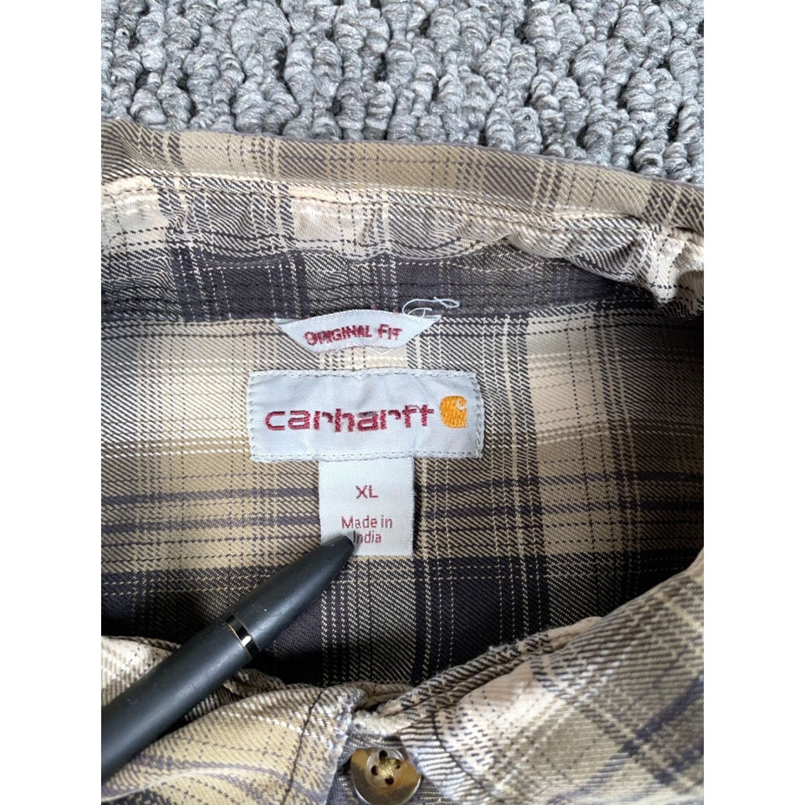 Carhartt VINTAGE Carhartt Shirt Distressed Flannel Green Shadow Plaid XL Men 2XL Button-Up Workwear Hipster Retro Grunge Size US XL / EU 56 / 4 - 3 Thumbnail