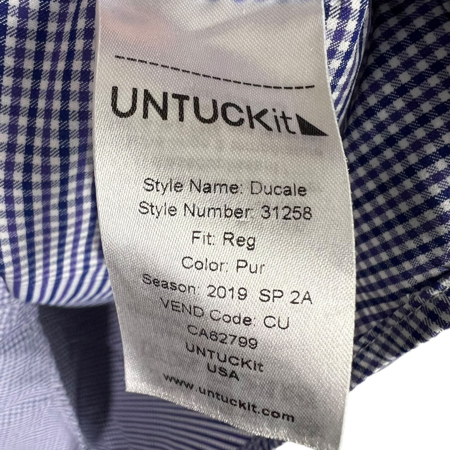 UNTUCKit Men's Untuckit Ducale Blue & White Checked Button-Up - M Size US M / EU 48-50 / 2 - 5 Thumbnail