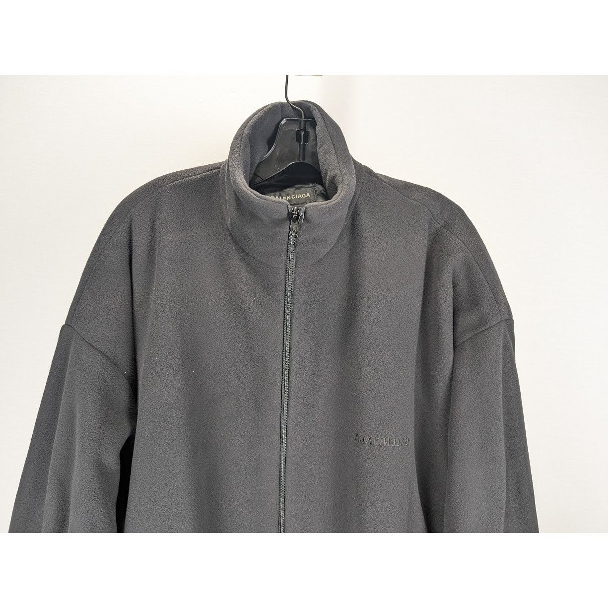 Balenciaga o1rshd1 Fleece Zip Up Jacket in Black Size US M / EU 48-50 / 2 - 4 Thumbnail