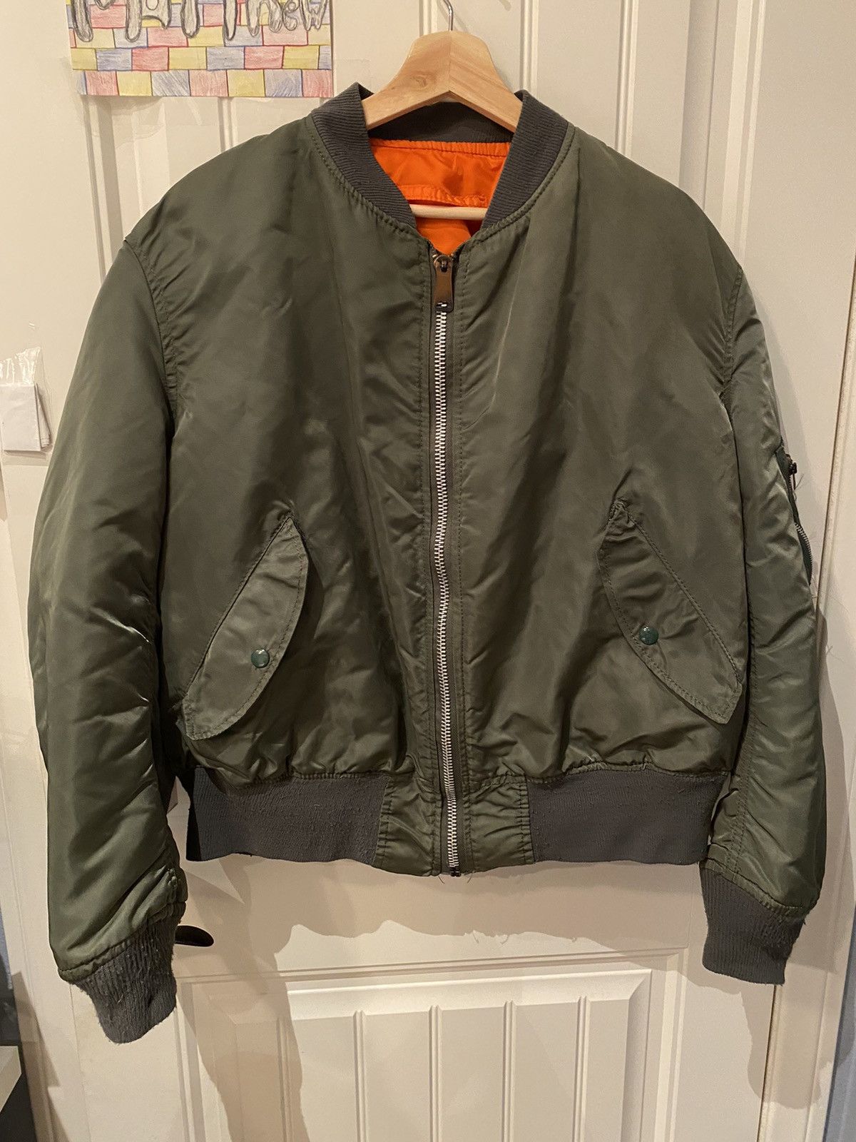image of Alpha Industries Bomber Jacket Usa in Green, Men's (Size XL)