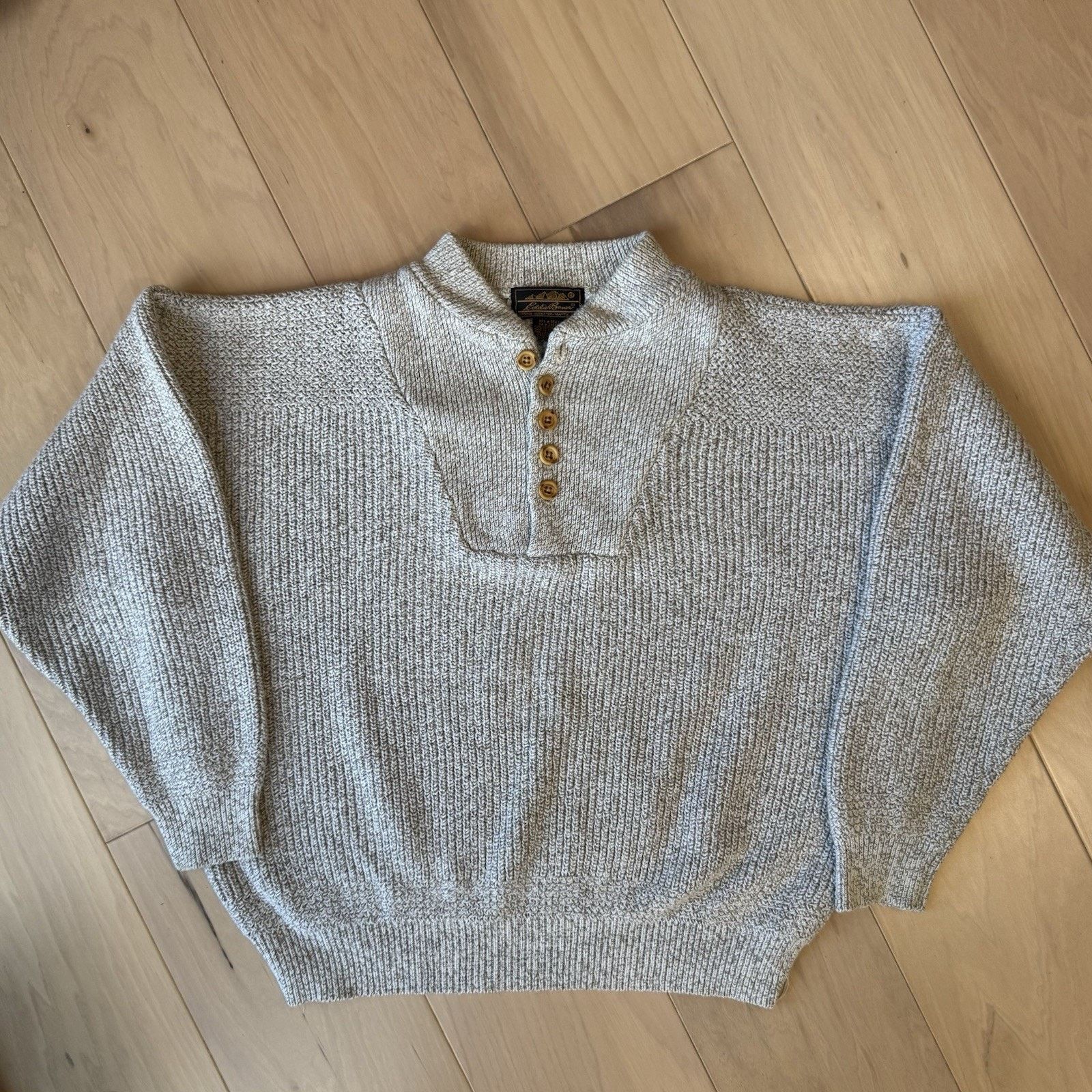 Eddie Bauer Vintage Eddie Bauer Sweater L Beige Henley Cotton Pullover Size US L / EU 52-54 / 3 - 2 Thumbnail