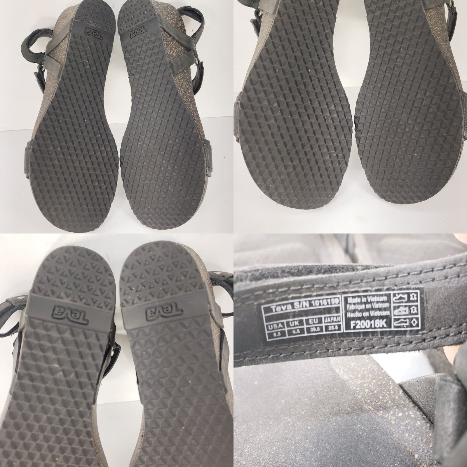 Teva Teva Women’s Ysidro Stitch Black Leather Wedge Sandals Size 8.5 Size US 9 / IT 39 - 9 Thumbnail