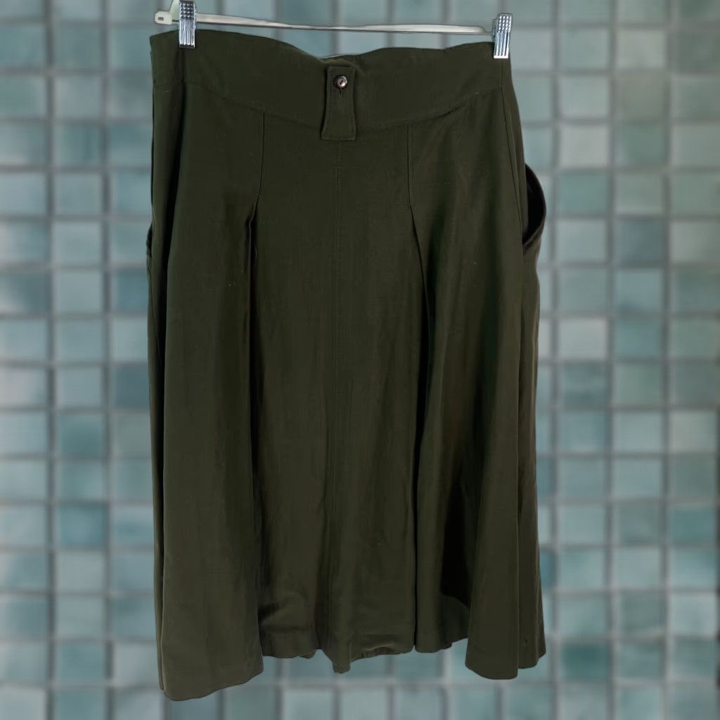 Vintage VINTAGE Bruestle Skirt Womens 42 Green A-Line Knee Length High Rise Pockets Casual Classic 90s? Size 28" / US 6 / IT 42 - 1 Thumbnail