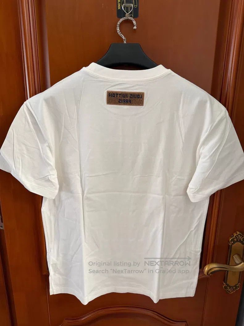 Louis Vuitton Louis Vuitton White beaded logo short sleeve T-shirt Size US L / EU 52-54 / 3 - 2 Thumbnail