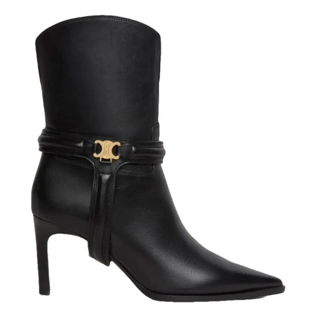 Celine Verneuil Triomphe Harness Ankle Boots Size US 11 / IT 41 - 1 Thumbnail