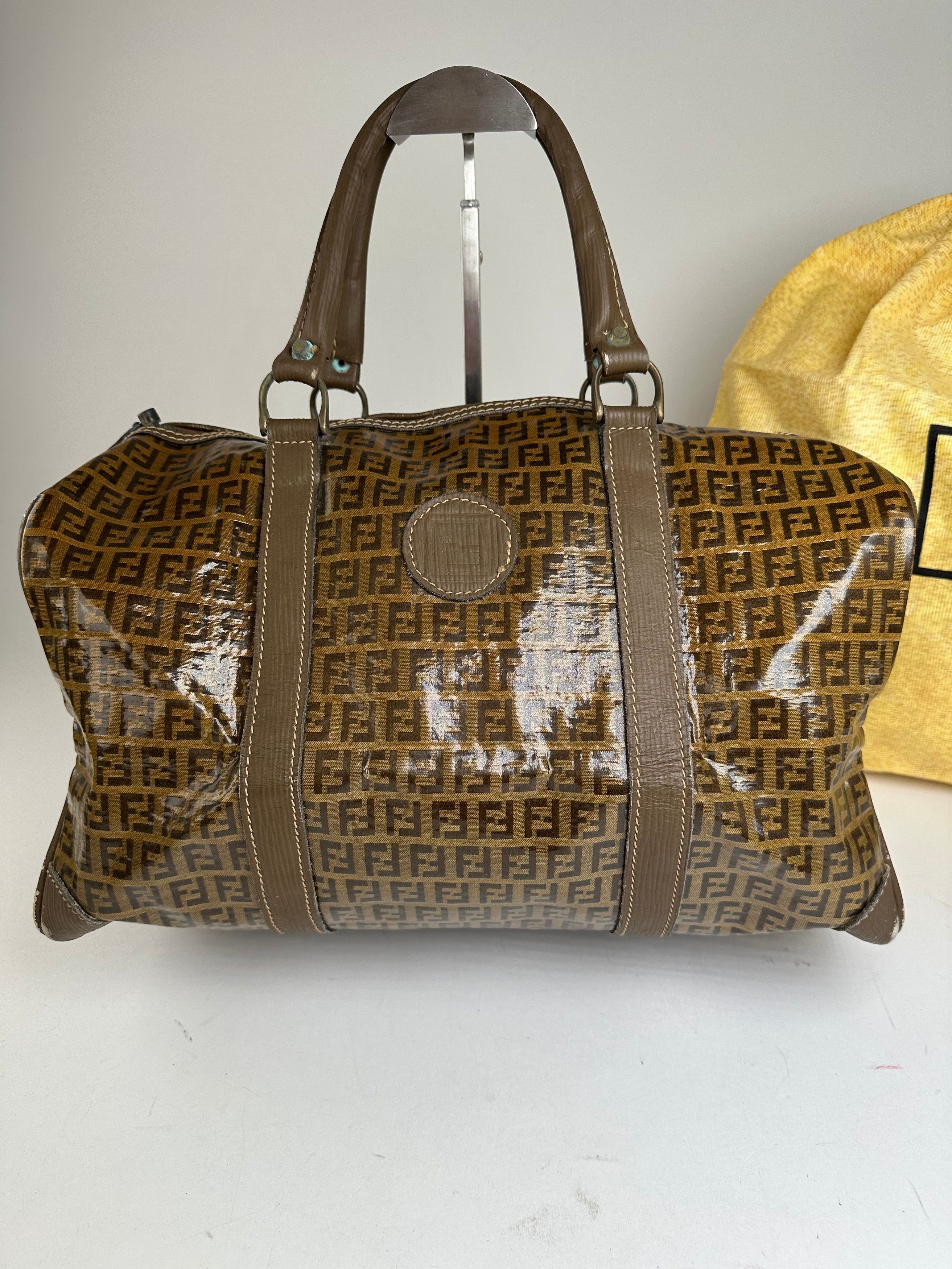Fendi Vintage Roma Zucca FF Monogram Coated Canvas Boston Bag Brow Size ONE SIZE - 1 Thumbnail