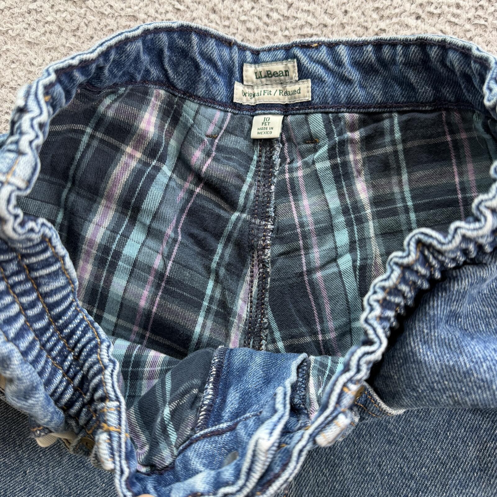 L.L. Bean Vintage LL Bean Plaid Lined Relaxed Fit Jeans Womens 10 P Size 32" / US 10 / IT 46 - 6 Thumbnail