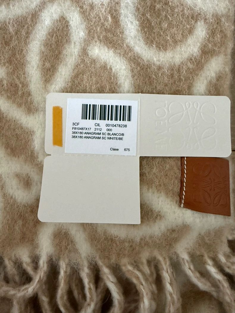 Loewe LOEWE Ladies' double-sided wool alpaca tassel scarf Size ONE SIZE - 3 Thumbnail