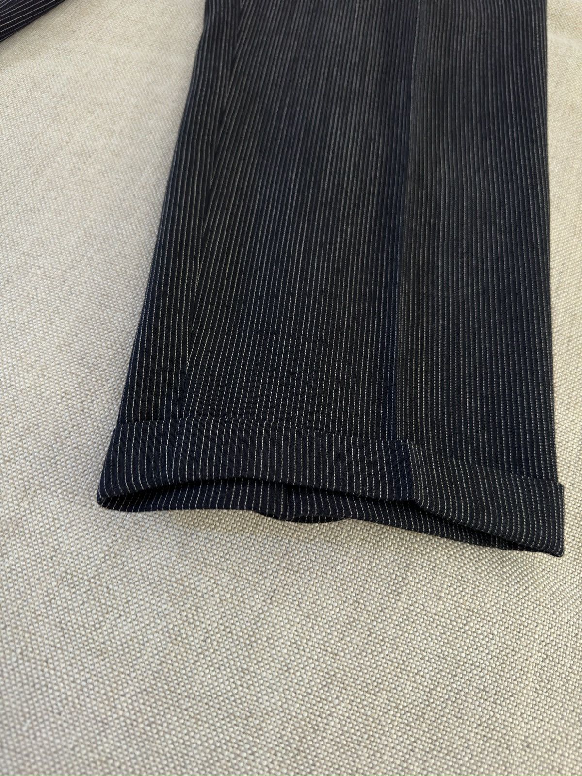 Versace VERSACE CLASSIC V2 Striped DB 6 Button Suit in Black 42R Size 44R - 17 Thumbnail