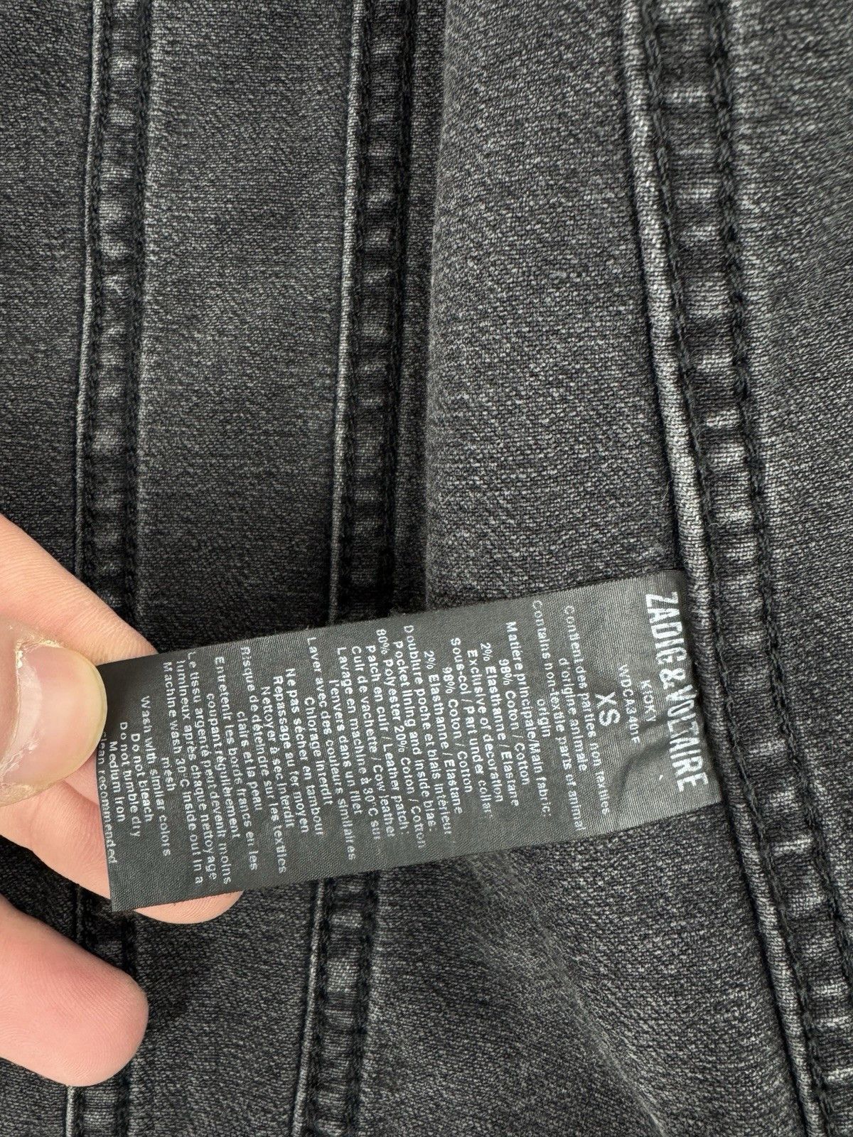 Zadig & Voltaire Zadig & Voltaire Kioky Distressed Denim Women’s Black Jacket Size XS / US 0-2 / IT 36-38 - 14 Thumbnail