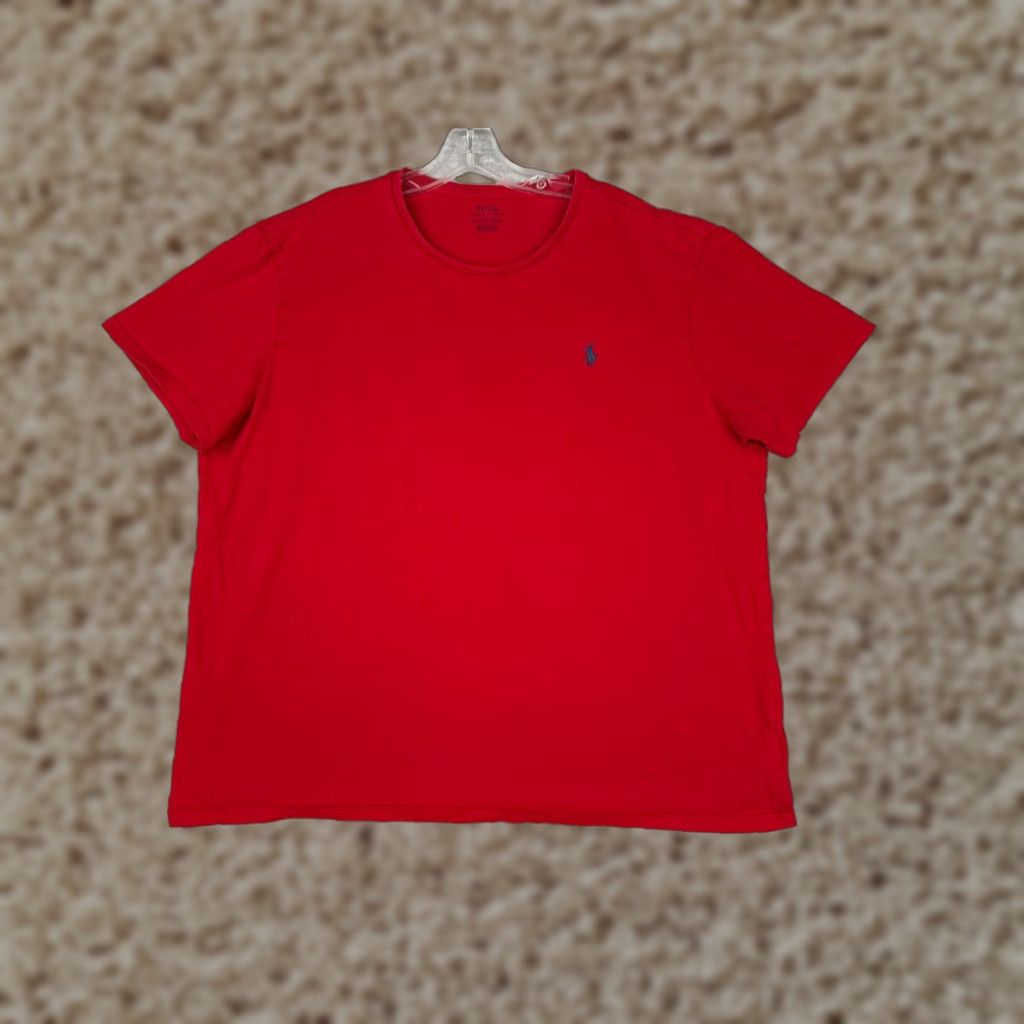 Ralph Lauren Polo Ralph Lauren Shirt Men XL Red Short Sleeve Crew Neck 100% Cotton Logo Embroidered Classic American Mens Size US XL / EU 56 / 4 - 1 Thumbnail