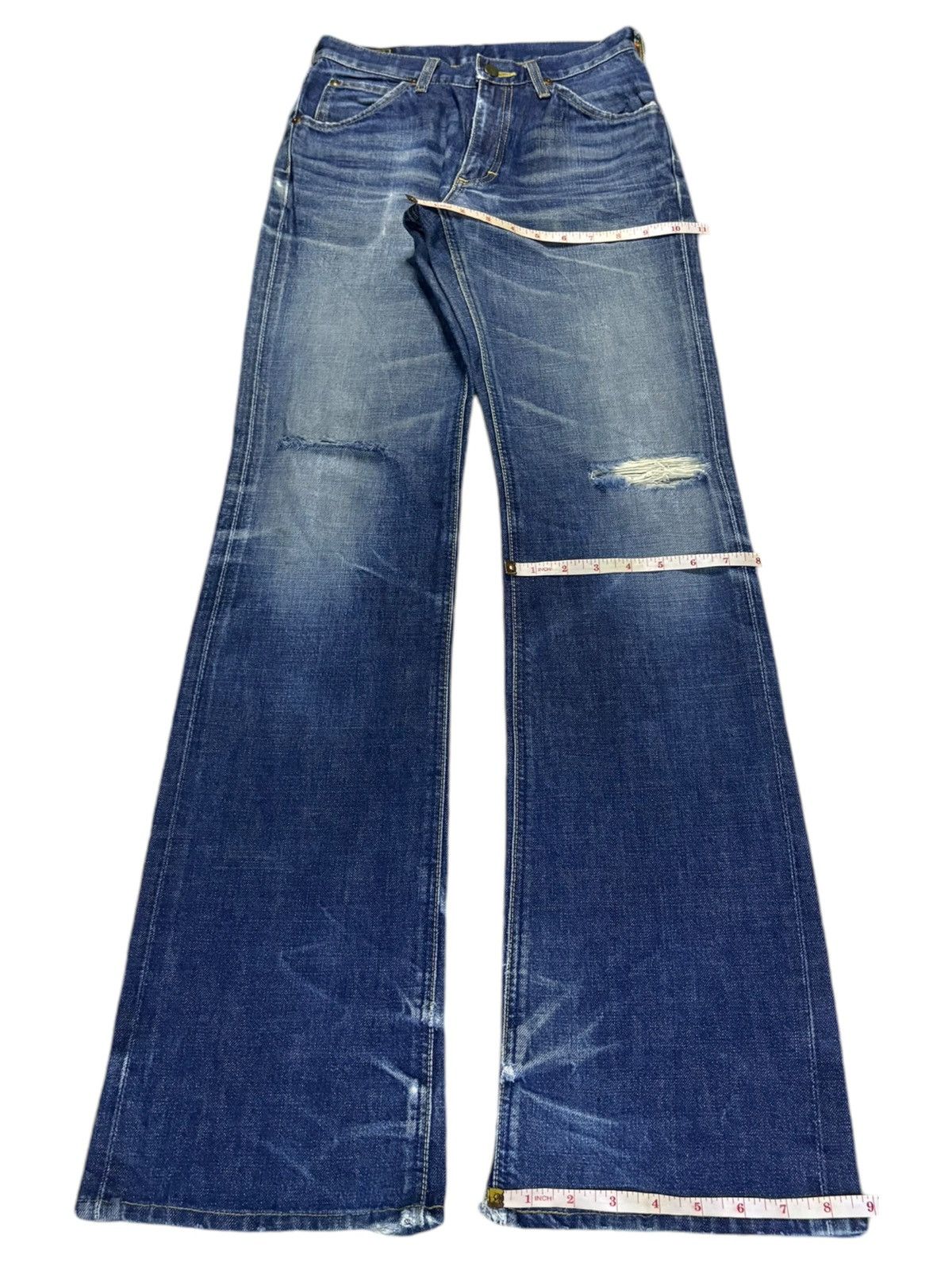 Lee Vintage Lee Riders Mud Wash Distressed Bootcut Flare Jeans Size US 26 / EU 42 - 14 Thumbnail