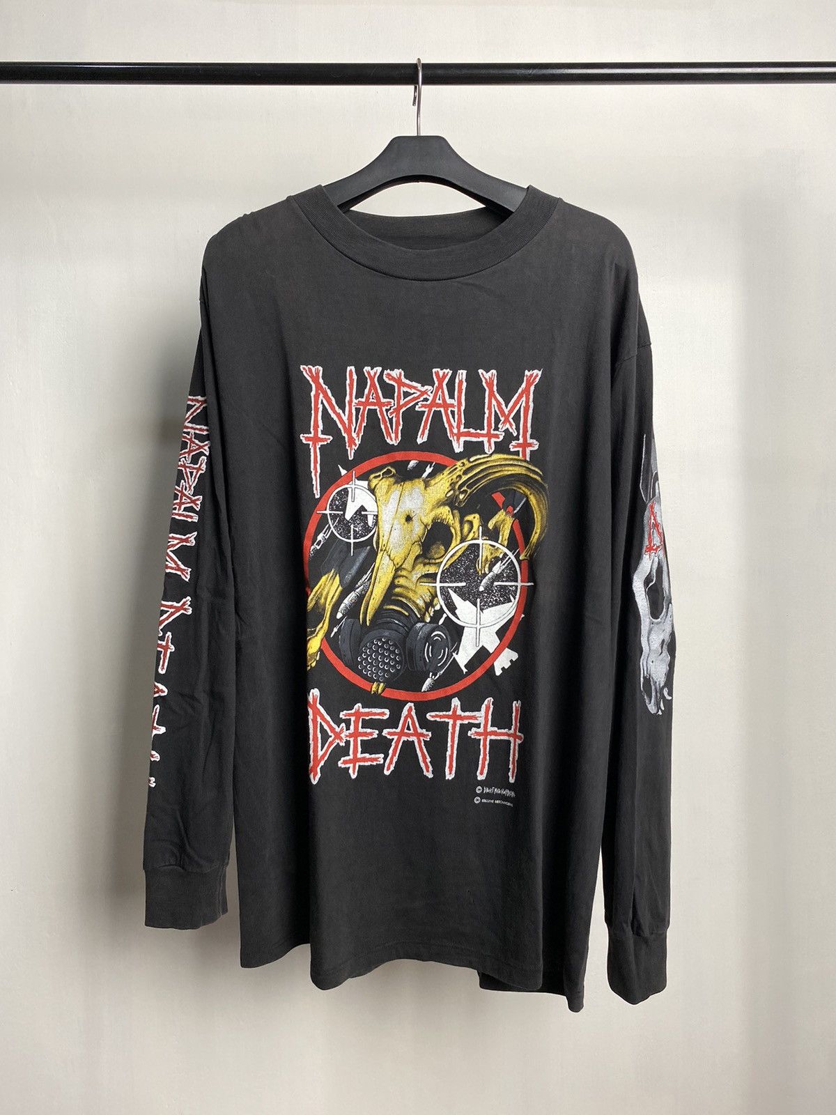 image of Vintage Napalm Death Longsleeve in Black, Men's (Size Large)