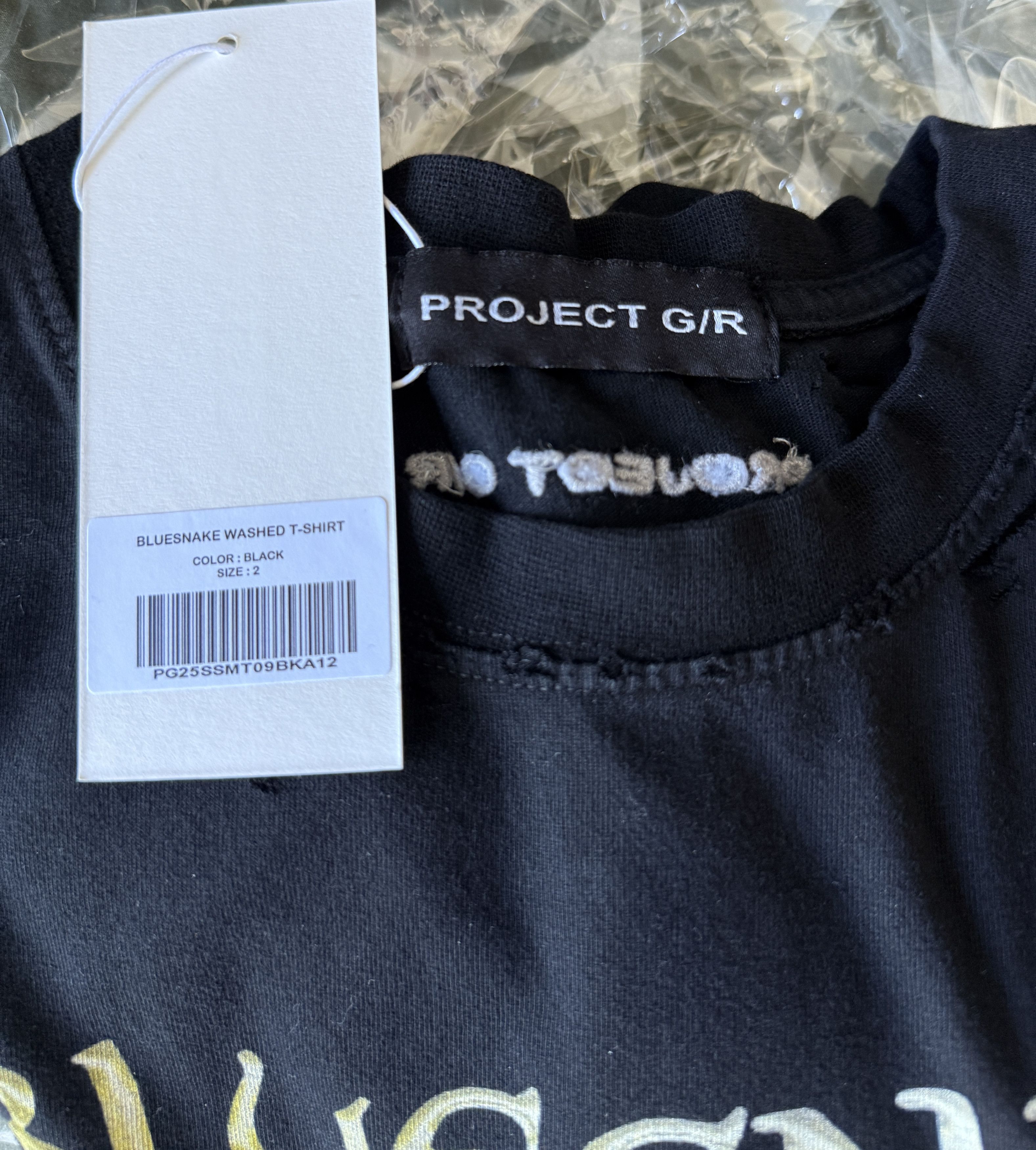 PROJECT G/R New PROJECT GR BLUESNAKE BLACK WASHED TSHIRT 25