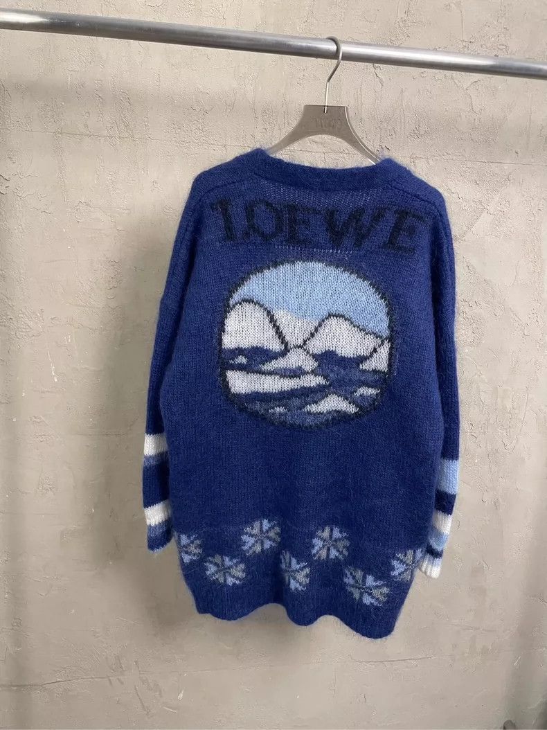 Loewe loewe Blue polar bear snowflake striped mohair sweater card Size US S / EU 44-46 / 1 - 2 Thumbnail