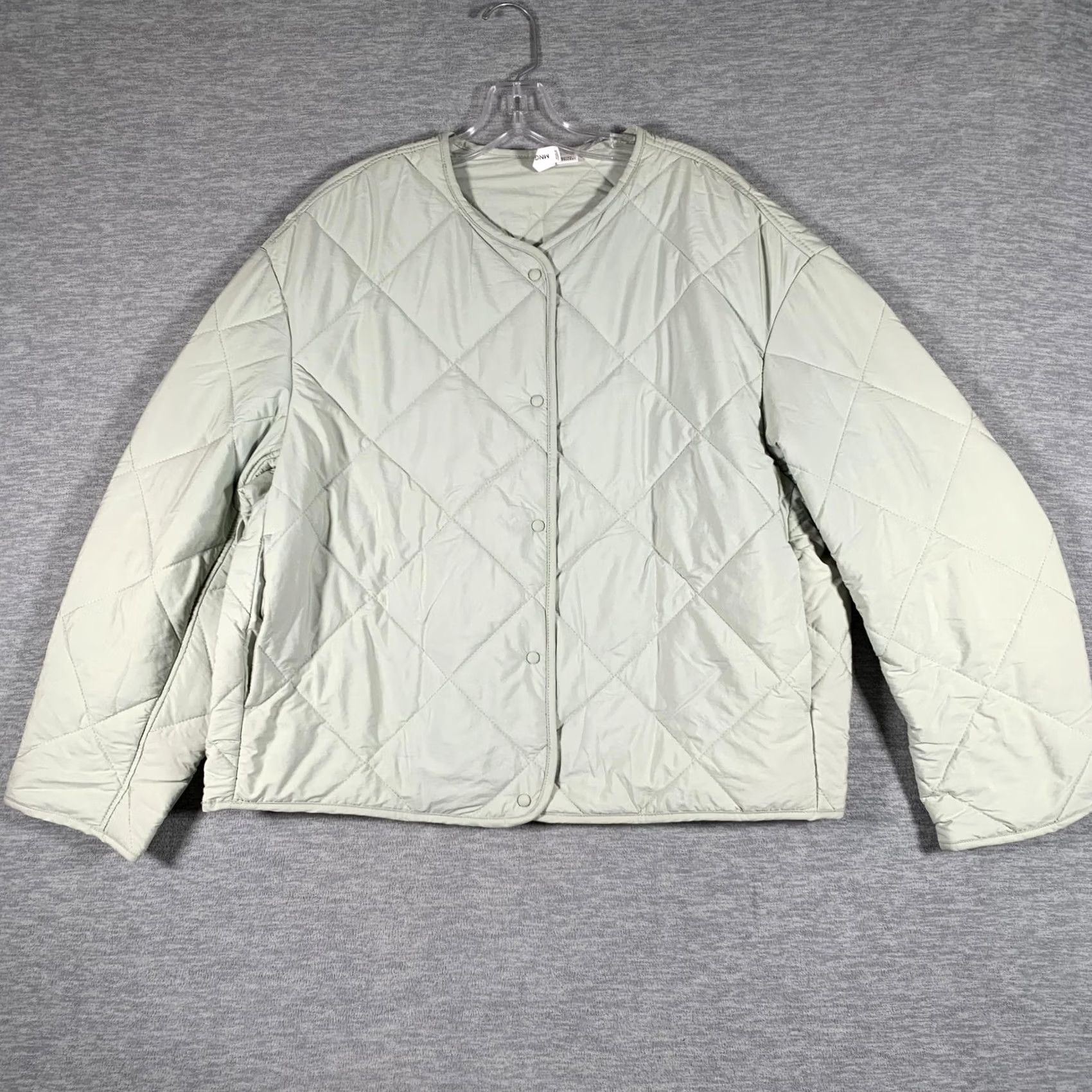 Vintage MNG Quilted Jacket Womens 2XL Green Collarless Snap Water Resistant Insulated Size XXL / US 16-18 / IT 52-54 - 2 Thumbnail