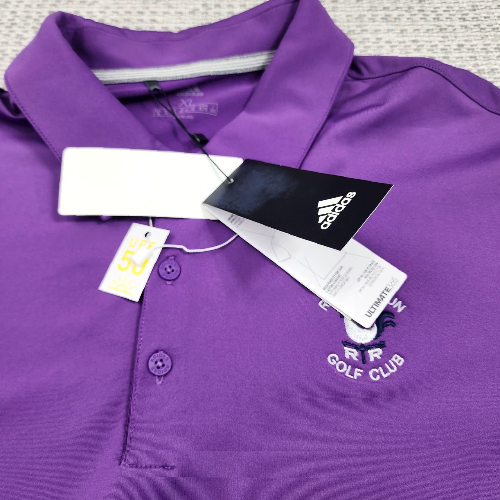Adidas Adidas Polo Shirt Mens XL Purple Ultimate365 2.0 Solid Golf UPF 50 Rooster Run Polo Shirt Mens XL Purple Adidas Golf Polo Logo Embroidered Size US XL / EU 56 / 4 - 6 Thumbnail