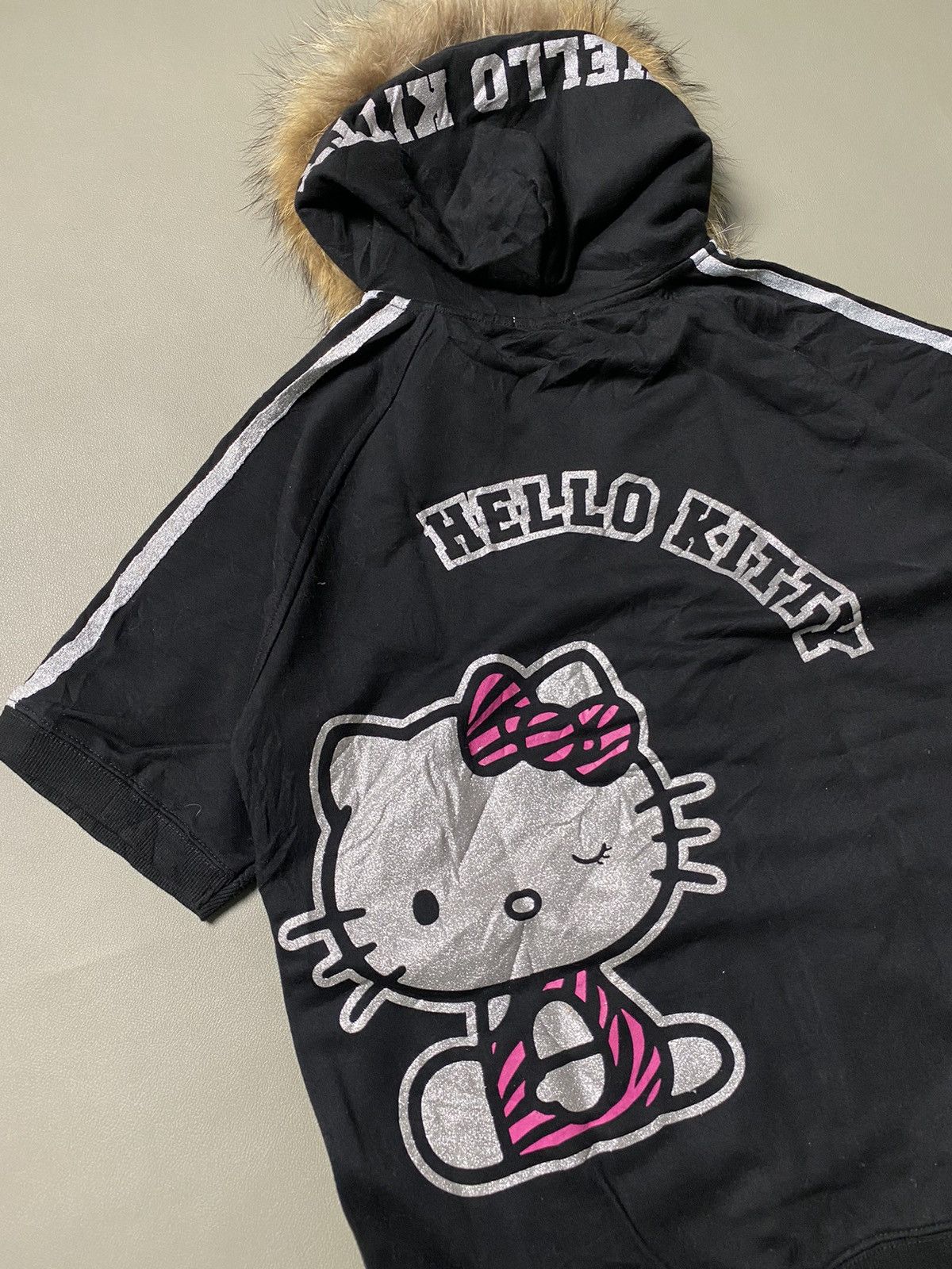 Hysteric Glamour × If Six Was Nine × Japanese Brand Hello Kitty Faux Fur Hoodie Half Sleeve Size US L / EU 52-54 / 3 - 4 Thumbnail