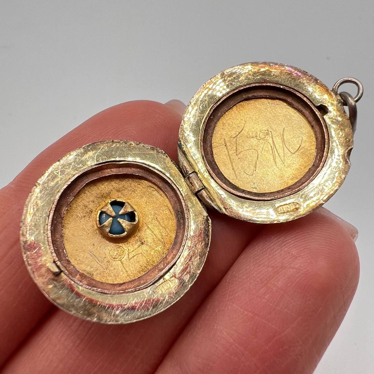 Vintage Vintage USSR 875 Silver Gilded Locket Necklace 7.9g Size ONE SIZE - 4 Thumbnail